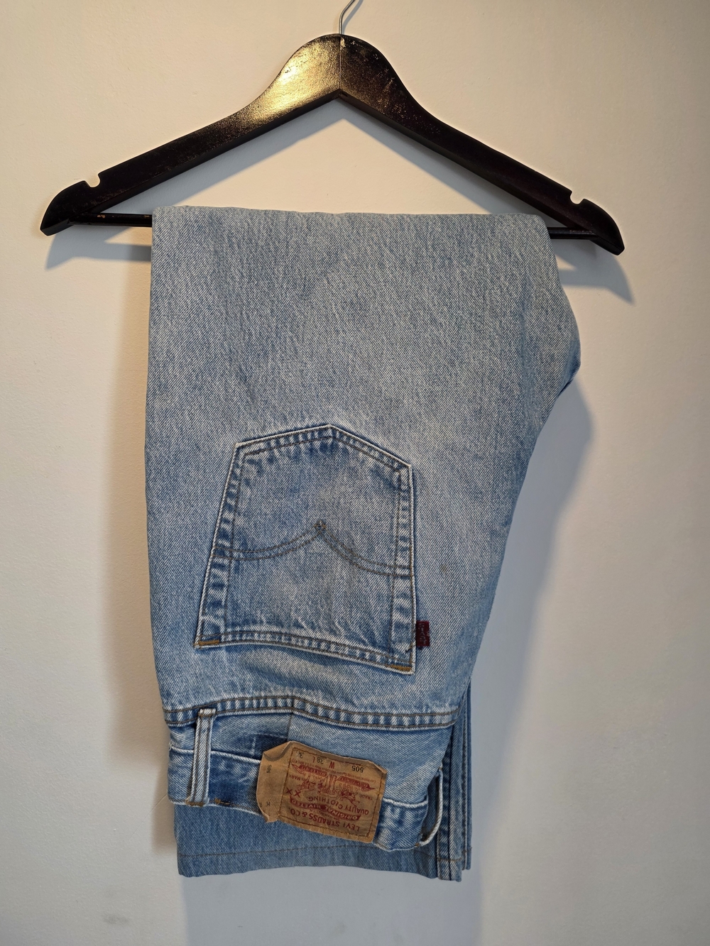 Levi’s 505 Regular Fit Jeans Light Wash Red Tab - Tag 38x34 (Altered ~32x27)